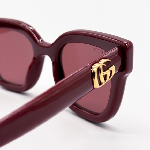 NEW GUCCI GG1828S 003 WOMEN SHINY SOLID BURGUNDY SUNGLASSES GUCCI main image 13